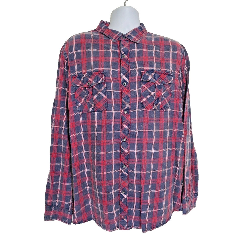 Silver Jeans Co Men's XL Shirt Plaid Long Sleeve Button Up Cotton NWT
